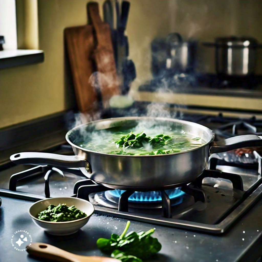 boiling spinach