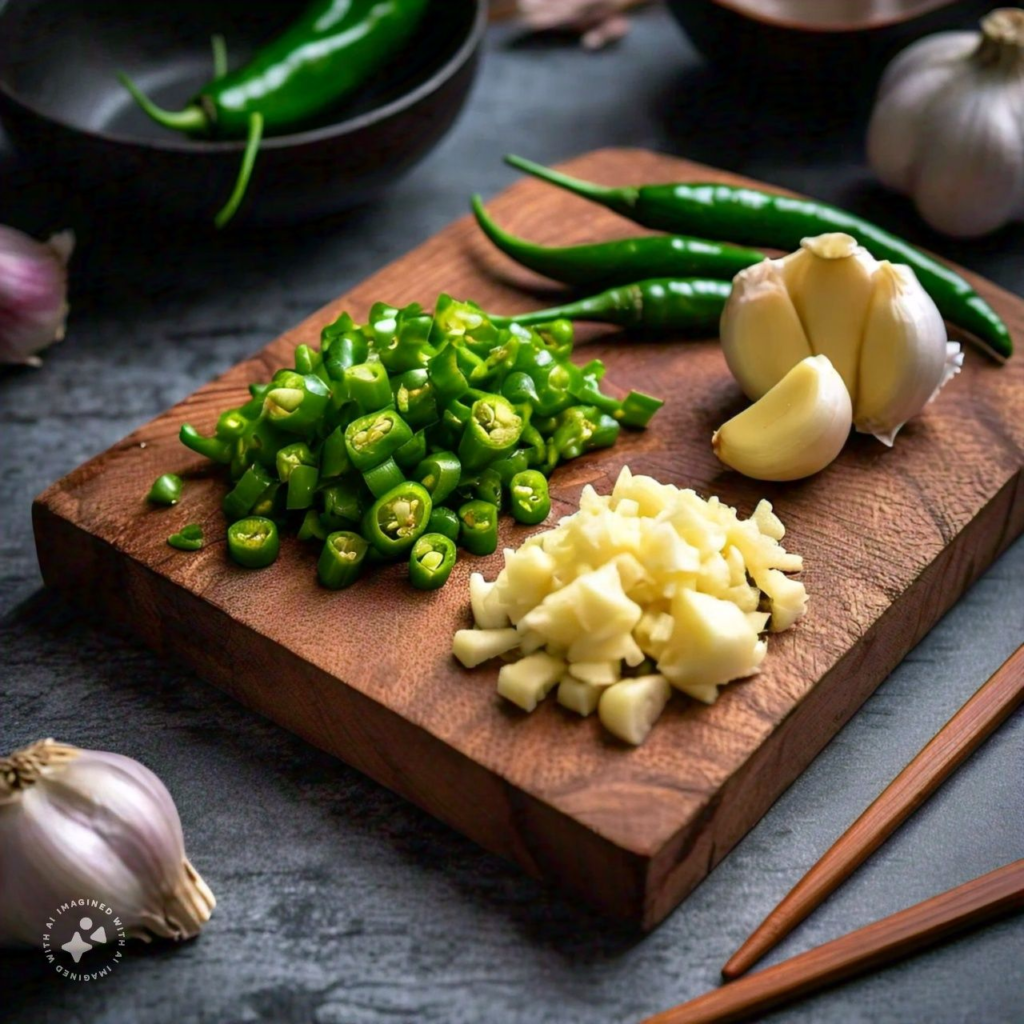 adding aromatics to spicy palak paneer