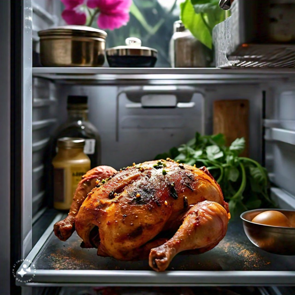 marinated chicken  in refrigerator