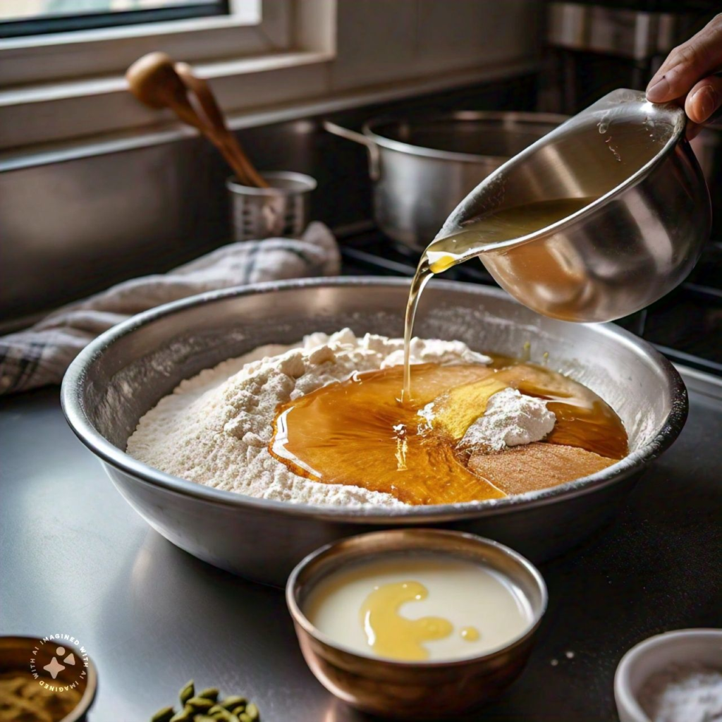 preparing dough for gulab jamun