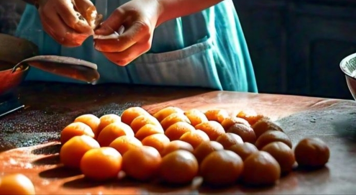 shaping the gulab jamuns