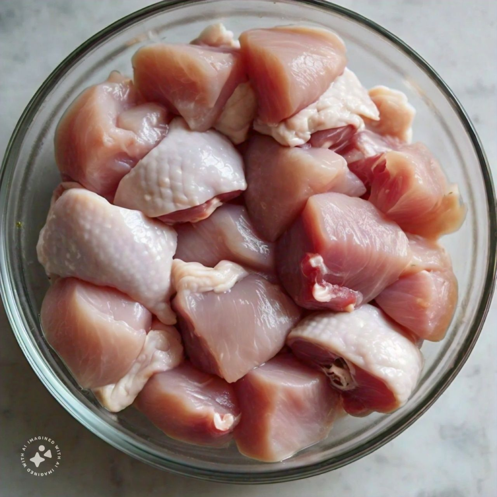 preparing chicken  for fiery chicken karahi