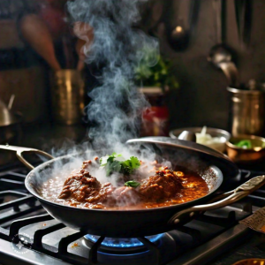 cooking fiery chickenkarahi