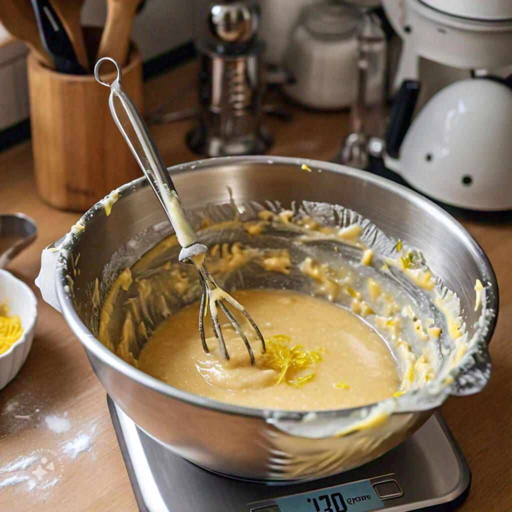 preparing batter for irresistible delicious lemon cake