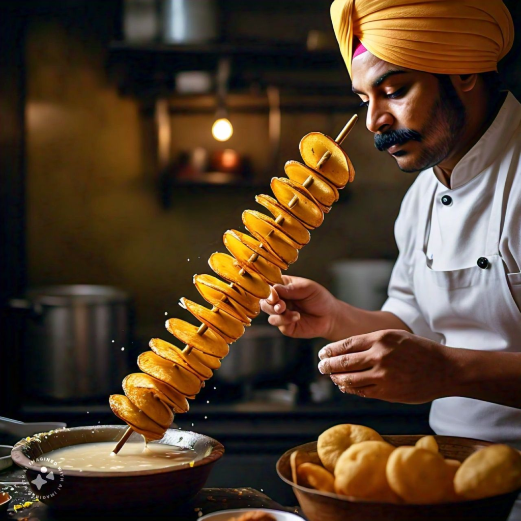 Pouring batter on spiral 