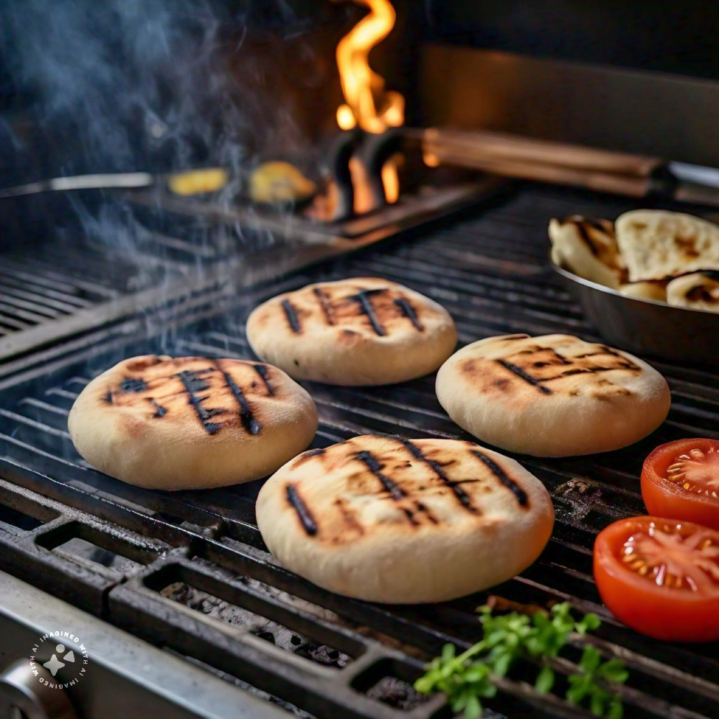 preheating pita bread