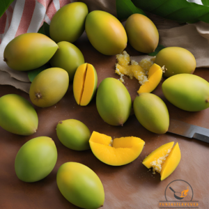 preparing mangoes for mango pickle
