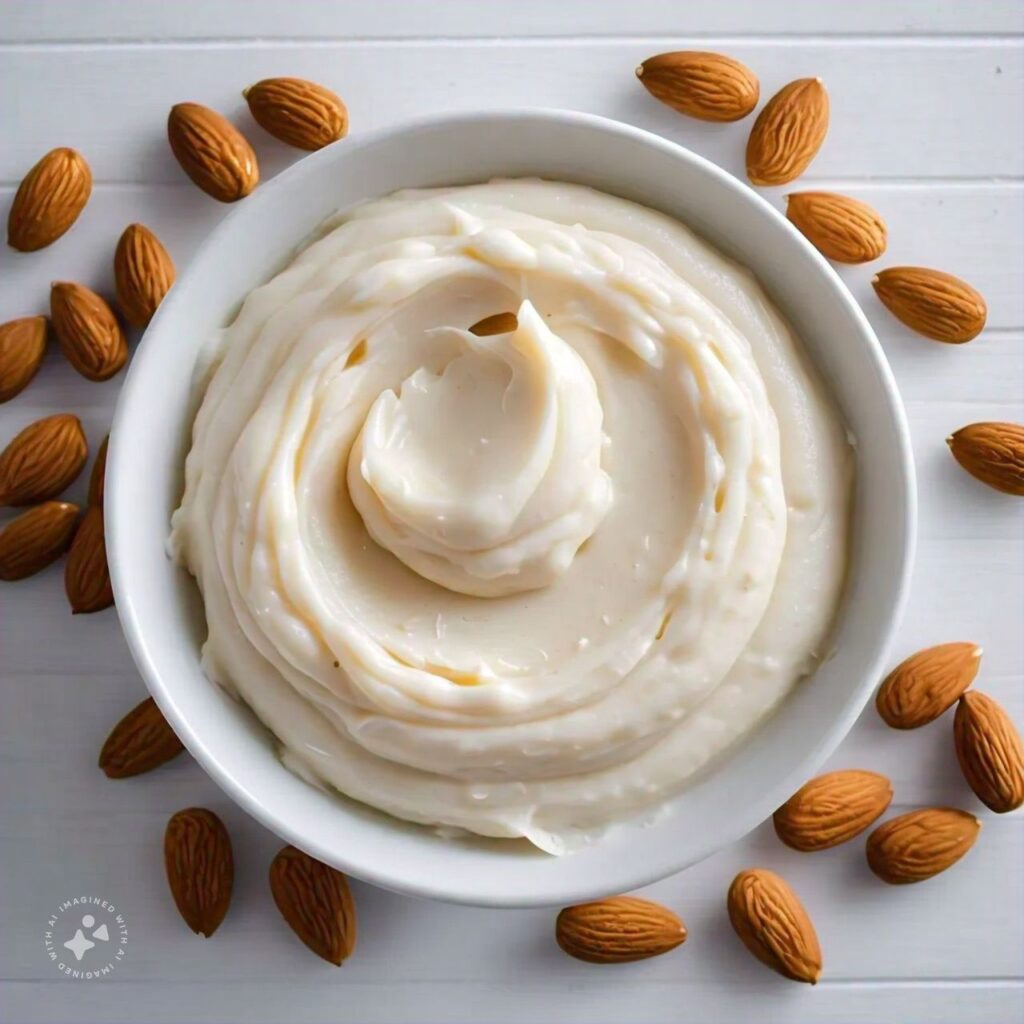 adding almond paste to badam milk