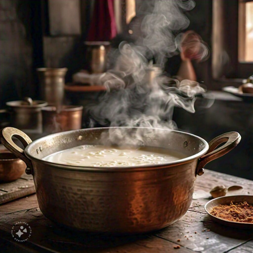 boiling milk for badam milk