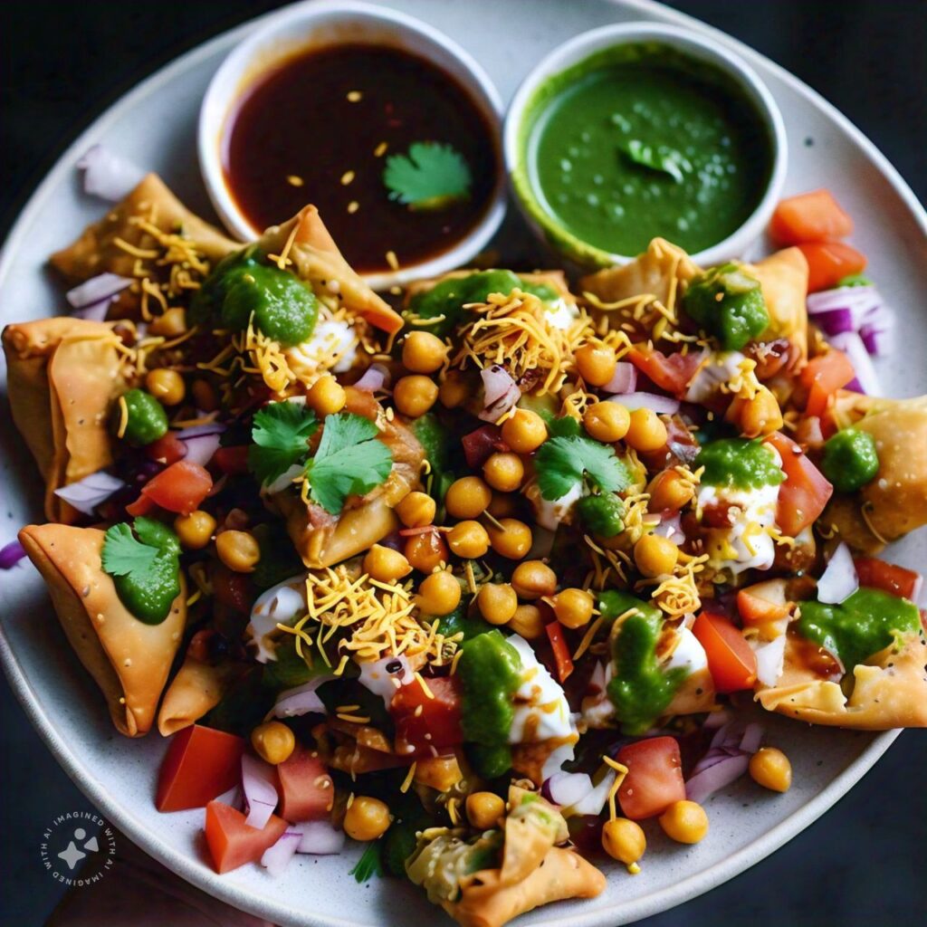 chaat with chutney and spices