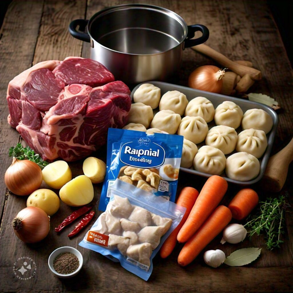 ingredients required for beef stew and dumplings