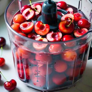 blending cherries for refreshing drink