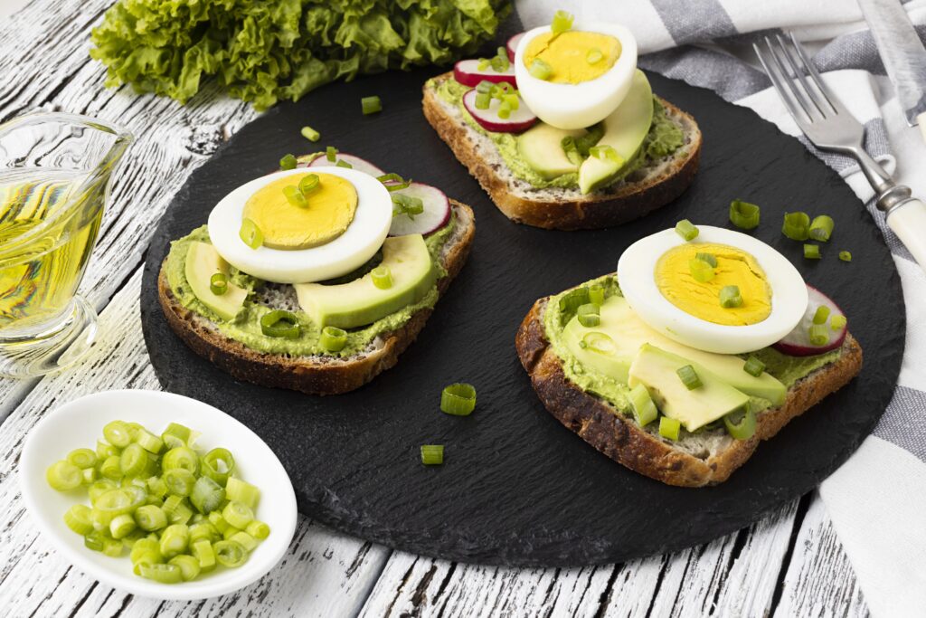 avocado toast with egg and cheese