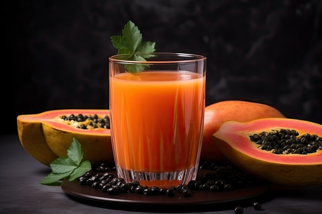 fresh and healthy papaya juice