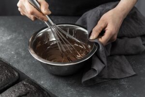 batter prepared for the cake