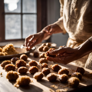 rolling mixture for making ladoos