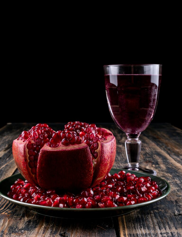 refreshing cranberry and pomegranate juice