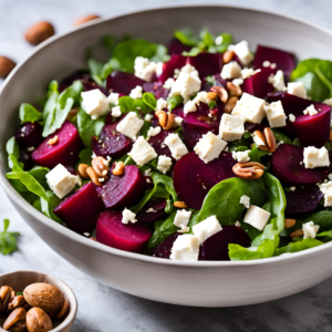 adding nuts to salad