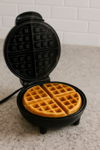 waffles are ready golden brown and crispy