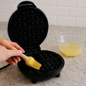 greasing the waffle iron