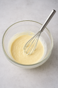 mixing the dressing for slaw